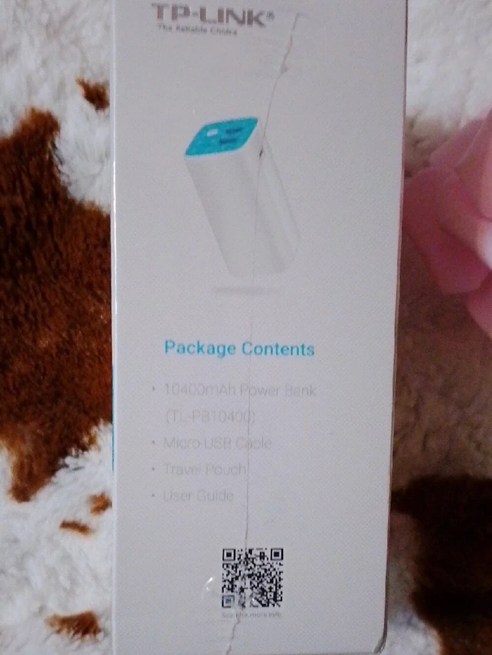 TP-Link White Power Bank with Blue Accents 10400mAh